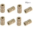 thumbnail image 3 of Wekity M4x12mm Female Thread Knurled Nuts Hx6mm OD Brass Threaded Insert Embedment Nuts Hydraulic Welded Joint Injection Molding Assortment Kit for 3D Printing Injection Molding 80PCS-0621, 3 of 5