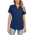 thumbnail image 3 of Birdeem T-Shirt à Manches Courtes Uni Col Mode pour Femmes Blouse Ample, 3 of 7