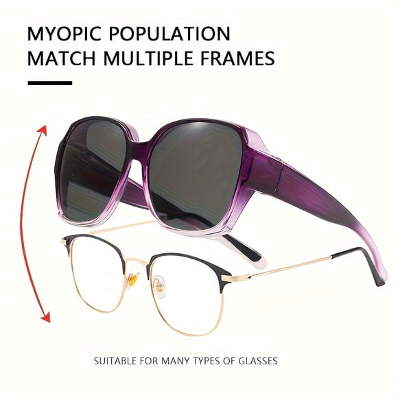 Lunettes de Soleil Sport Unisexes Polarisées à Enfiler - Compatibles avec Lunettes de Prescription, Essentiels pour la Conduite et les Activités de Plein Air avec Protection Anti-Éblouissement - Lunettes Polyvalentes et Stylées pour les Modes de Vie Actifs