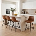 thumbnail image 2 of Gymax Bar Stools Set of 4 24 Inch Counter Height Bar Chairs w/ Backs & Footrests, 2 of 10