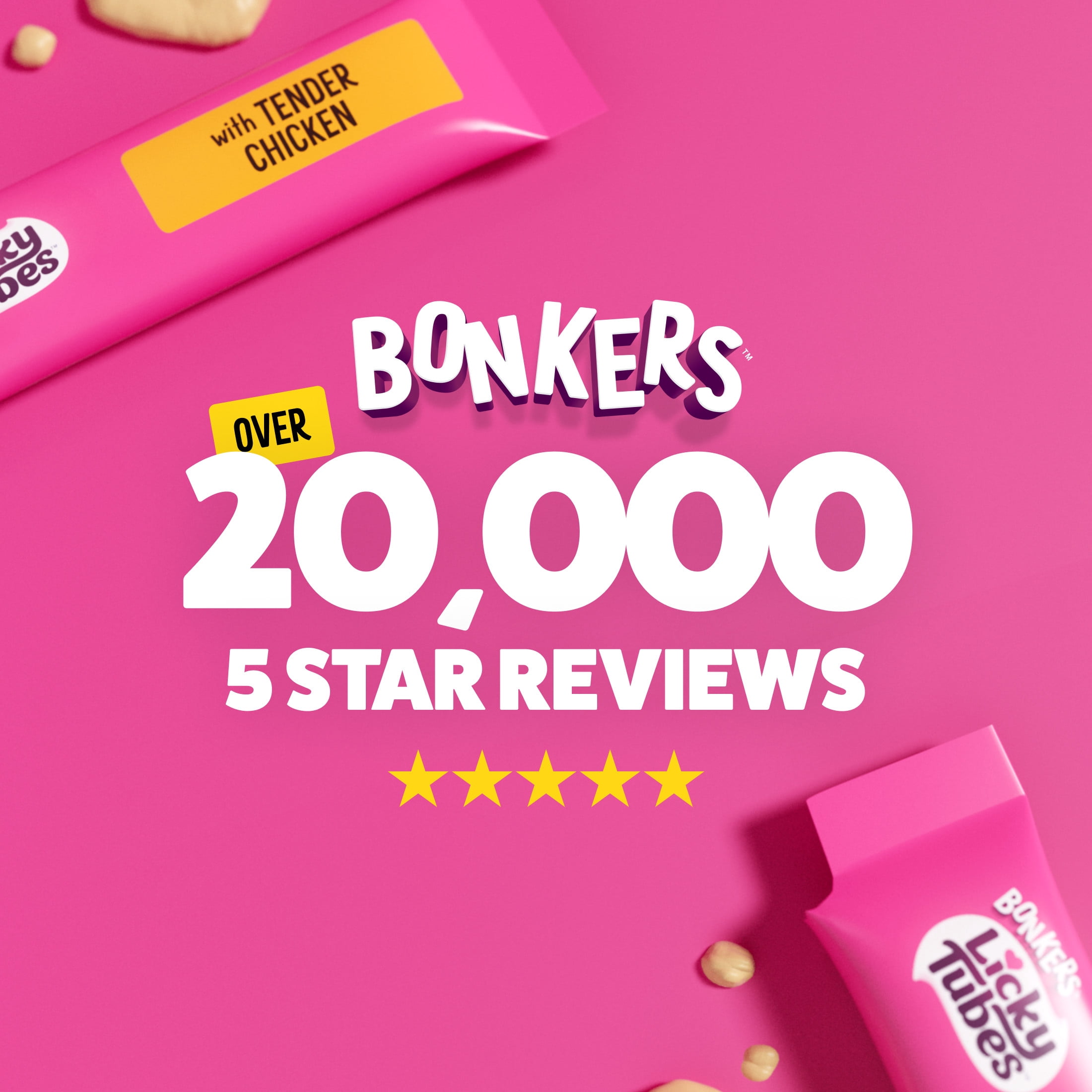 BONKERS Tubes à Lécher Saveur de Poulet Gâteries Humides Léchables pour Chats Lot de 4