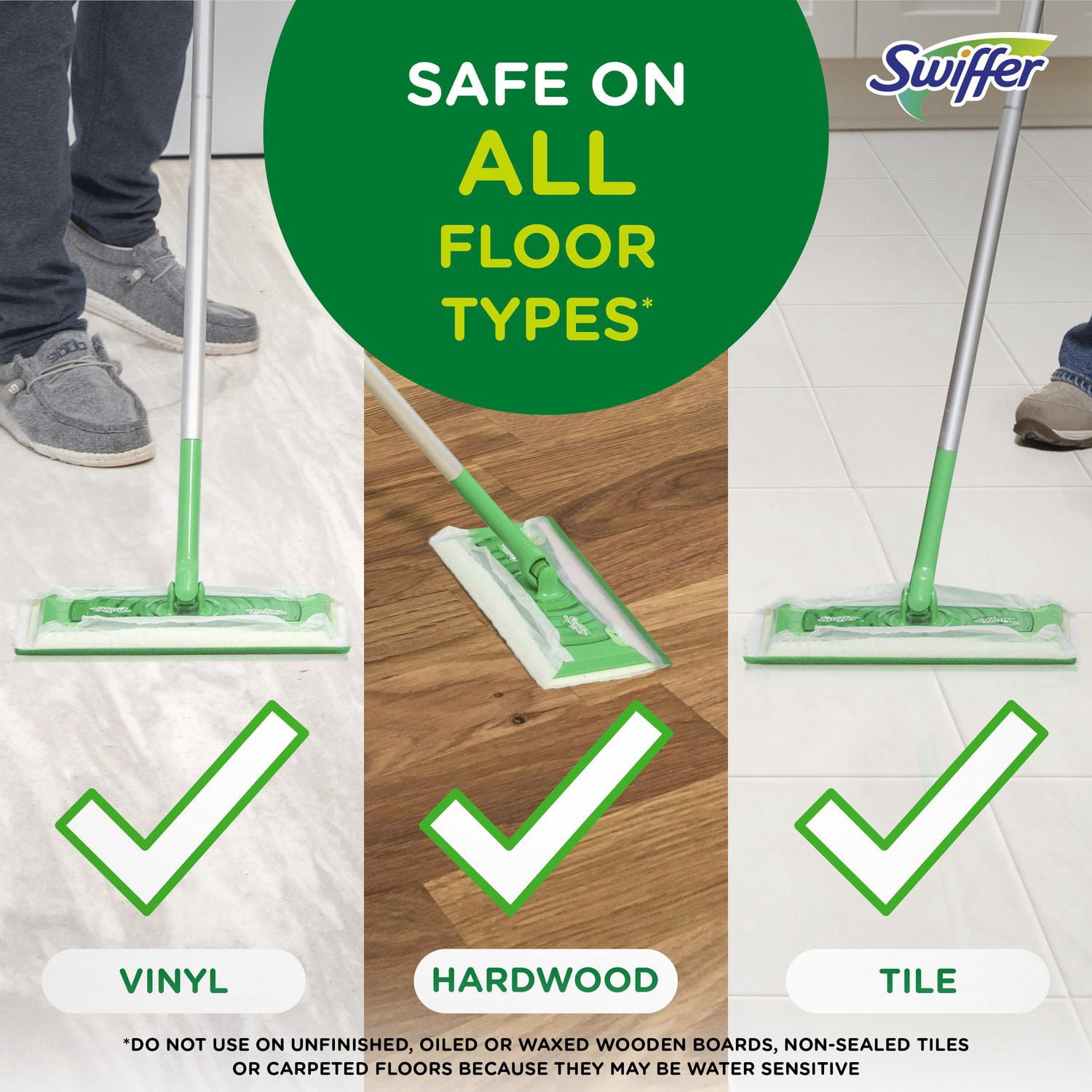 Swiffer Balayer + Passer la Vadrouille, Recharges de Linges Humides, Nettoyant pour Planchers, Chiffons de Nettoyage, Lavande, 12 Unités