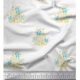 thumbnail image 1 of Soimoi Rayon Fabric Leaves & Floral Block Print Sewing Fabric Yard 56 Inch Wide, 1 of 3