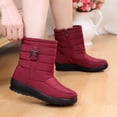 thumbnail image 5 of EGNMCR Bottes à la Cheville pour Femmes Extérieur Bottes de Neige pour Femmes Chaussures à Bout Rond à Enfiler Bottes Décontractées, 5 of 5