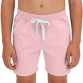 thumbnail image 2 of HOZADOIE Boys Basketball Shorts Pure Cotton Spring Summer Solid Color Elastic Drawstring Waist Breathable Casual Athletic Shorts with Pockets 1-11 Years, 2 of 6