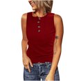 thumbnail image 1 of Pompotops Débardeurs Décontractés pour Femmes Sans Manches Boutons Amincissants Col Rond Uni Pull Blouse Hauts, 1 of 8