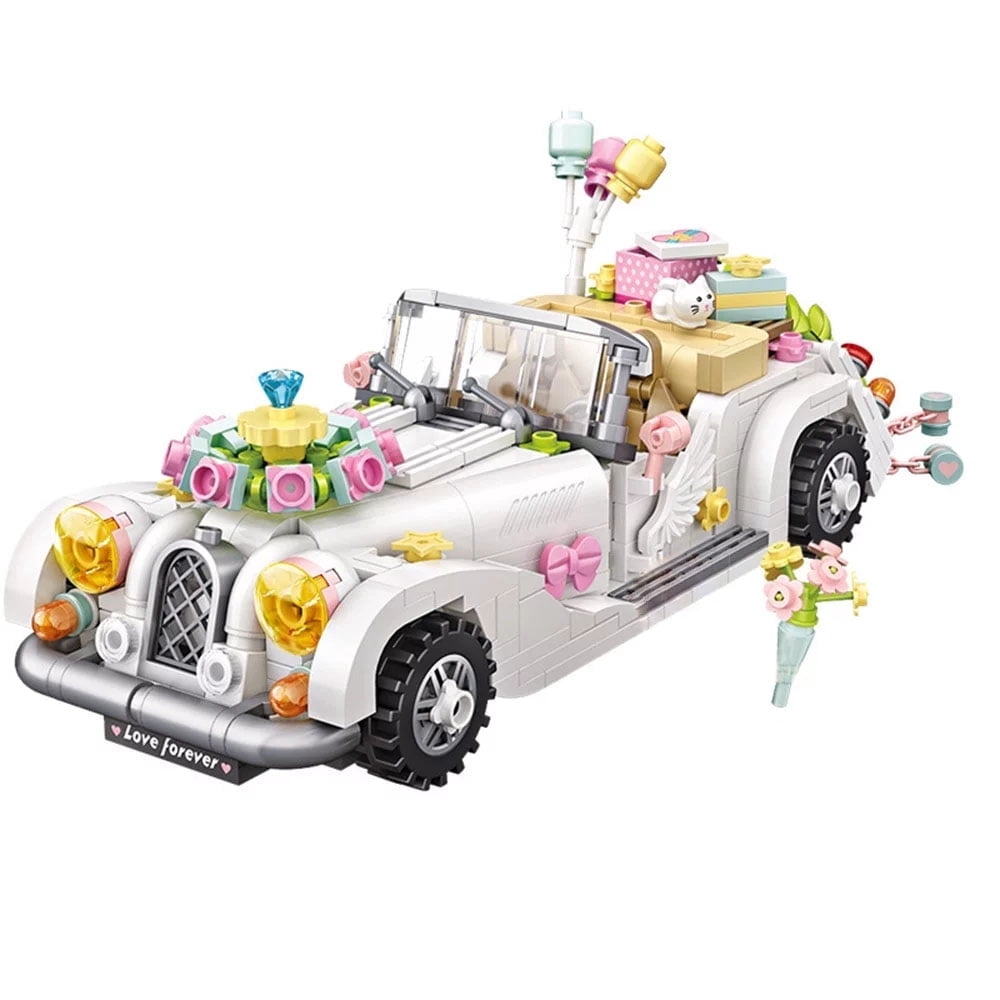 MesaSe Mini DIY Assemble Block Toy Figure Groom Bride Wedding Car Bricks Flower Building Blocks Special Model Set Toys for Children