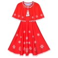 thumbnail image 1 of Robe Fille Cape Rouge Cape Noël Nouvel An Fête 7 Ans, 1 of 8