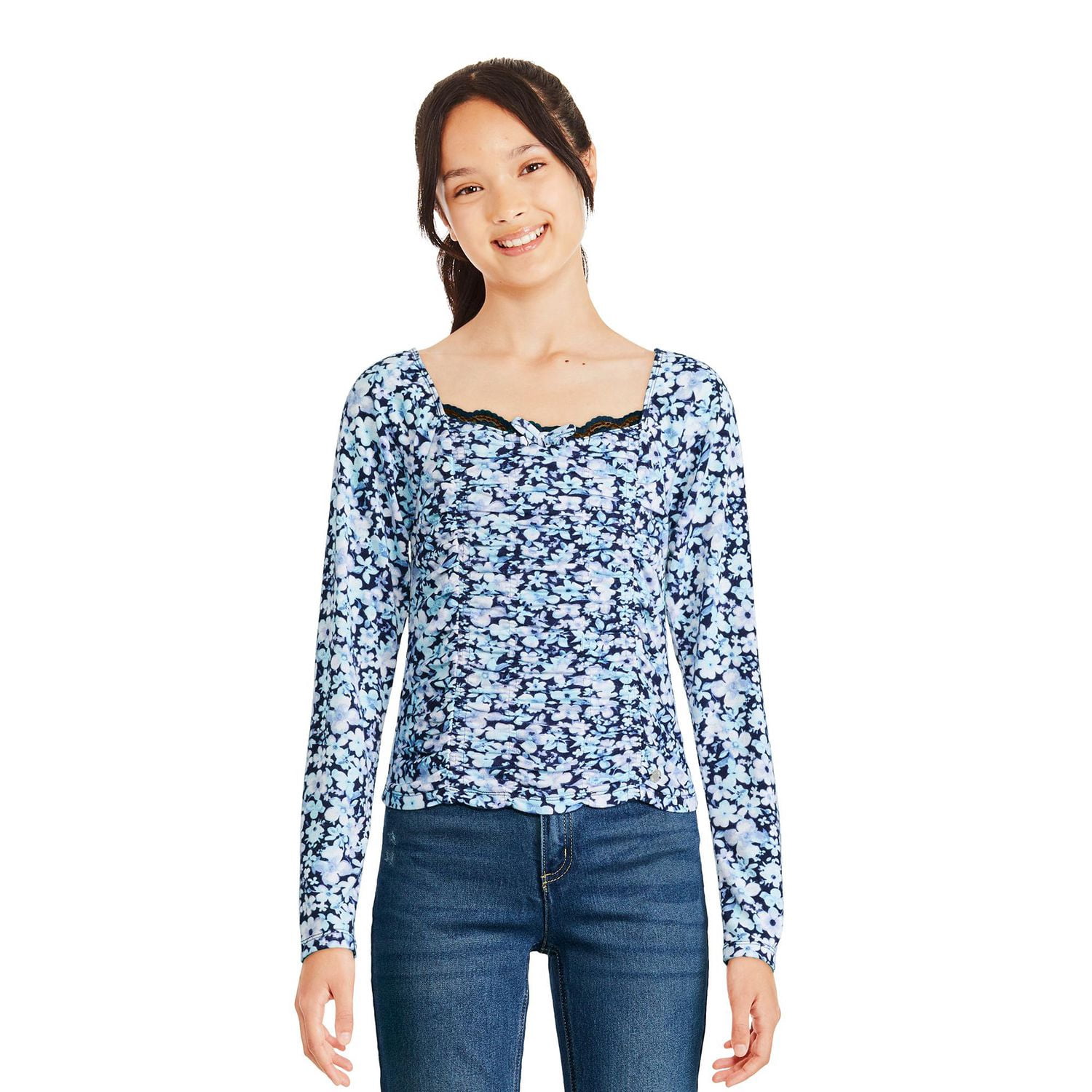 Justice Girls' Printed Lace Top