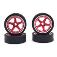 thumbnail image 3 of 4 Pcs RC Model Car Wheel Rim Simulation Upgraded Modification Vehicle Wheels Assembly Replacement for WLtoys K969 K979 K989 K999 Red, 3 of 6