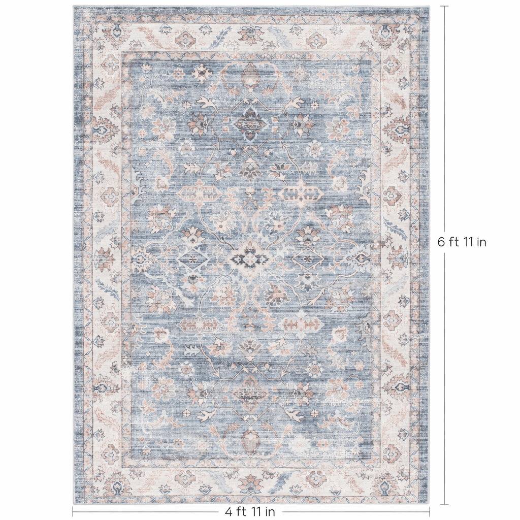 Tapis d'intérieur en peluche Better Homes & Gardens Classic Medallion à motifs géométriques et floraux, 152 x 213 cm, recommandé pour le salon, la salle à manger et la chambre.