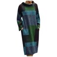 thumbnail image 2 of Qertyioot Femmes Mode Rétro Imprimé Ample Mi-Long, 2 of 4