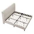 thumbnail image 3 of Noble House King Size Upholstered Bed Frame with High Headboard, 12-Slat Support, Chenille Fabric, Easy Assembly, Beige, 3 of 4