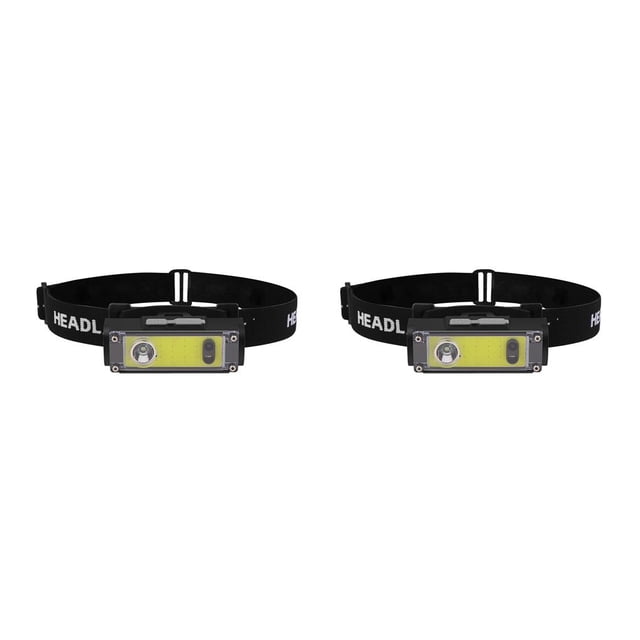 Transemion Headlamp 6 Modes USB Rechargeable Waterproof Powerful Fishing Cycling Climbing Head Light Lighting Lamp Flashlight Without Battery 2Set
