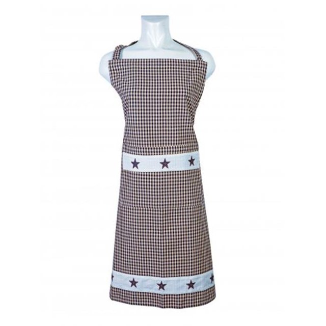 Mr. MJs Trading AG-37300 Kitchen Apron, Star Black Check
