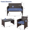 thumbnail image 2 of Patiojoy 4PCS Outdoor Patio Furniture Sets Weather-Resistant Rattan Sofas w/ Soft Cushion Navy, 2 of 7