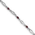 thumbnail image 1 of Bracelet en Argent Sterling 925 Rhodié Composite Rubis et Diamant, 1 of 2