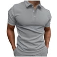 thumbnail image 1 of BOBOGOJP Polos de Golf pour Hommes à Évacuation de l'Humidité à Séchage Rapide Chemise de Golf de Performance Coupe Régulière Imprimé Mode Polo à Manches Courtes (Gris,3TG), 1 of 5