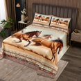 thumbnail image 2 of Erosebridal Galloping Horse Coverlet Set King, Rustic Farmhouse Bedding Set, Tribal Aztec Room Decor 3-Piece, 2 of 5