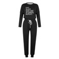 thumbnail image 4 of Pisexur Womens Lounge Set 2 Piece Outfits Long Sleeve Letter Print Blouses Tops Drawstring Pockets Long Pants Track Suits Plus Size Vacation Outfits Sweatsuit Set S-5XL, 4 of 4