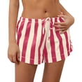 thumbnail image 1 of Gspmoly Shorts Short pour Femmes, d'Été Décontractés et Tendance à Rayures avec Bretelles pour la Plage, Taille Basse, Shorts de Randonnée pour Femmes jusqu'à 60 % de Rabais Rose G, 1 of 7