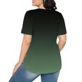 thumbnail image 4 of Plebaso Hauts pour Femmes Été Manches Courtes Col Rond Tunique Chic Ample Mode Blouses à Dégradé de Couleurs, 4 of 7