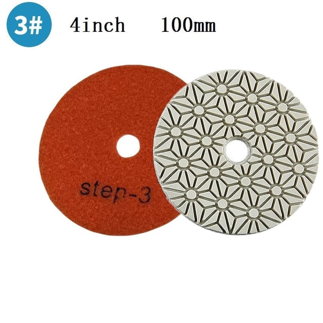 1Pc 4 Inch 100Mm Dry/Wet Diamond 3 Step Polishing Pads Granite Polishing Tool