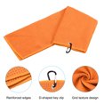thumbnail image 4 of Unique Bargains 24'x16' Golf Towels Tri Fold Waffle Pattern Towels Soft Fiber with D Clip Orange 3 Pack, 4 of 6
