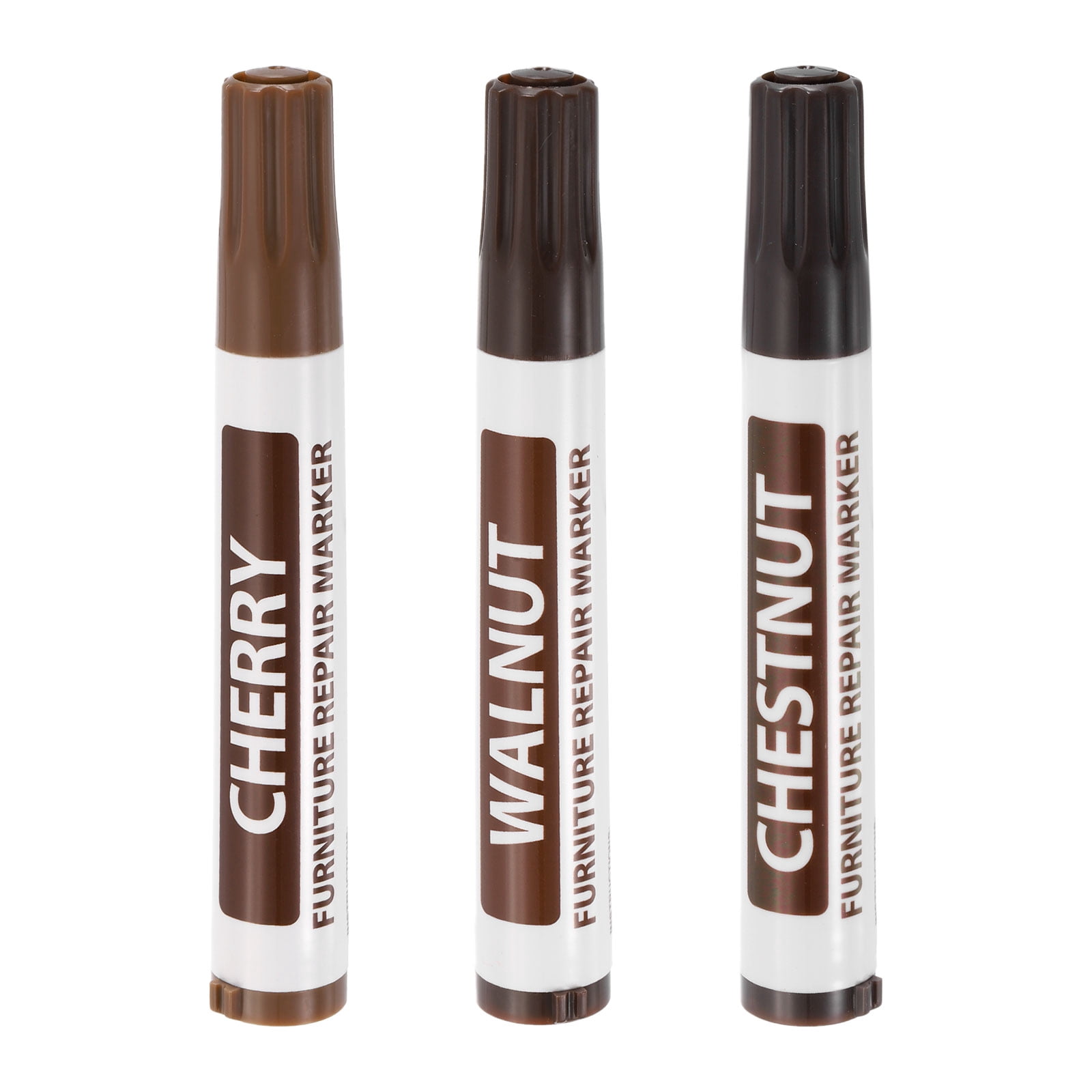 Uxcell Furniture Repair Wood Markers, 3 Pack 3 Colors Touch Up Filler Sticks, Oil Based Paint Markers for Scratches, Tables, Wood Floors, Cabinet, Carpenters, Cover Ups