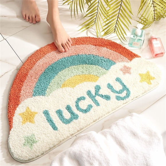 Nilvkv 50*80Cm Semicircular Bathroom Mat Sanitary Absorbent Mat Household Door Mat Toilet Mat Quick Drying Floor Mat