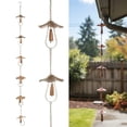 thumbnail image 1 of Iron Mushroom Rain Chain Decorative Gutter Downspout Alternative | 51 Inch Metal Rain Catcher for Water Drainage | Rust-Protected Garden Yard Decor for Soothing Rain Sound, 1 of 8