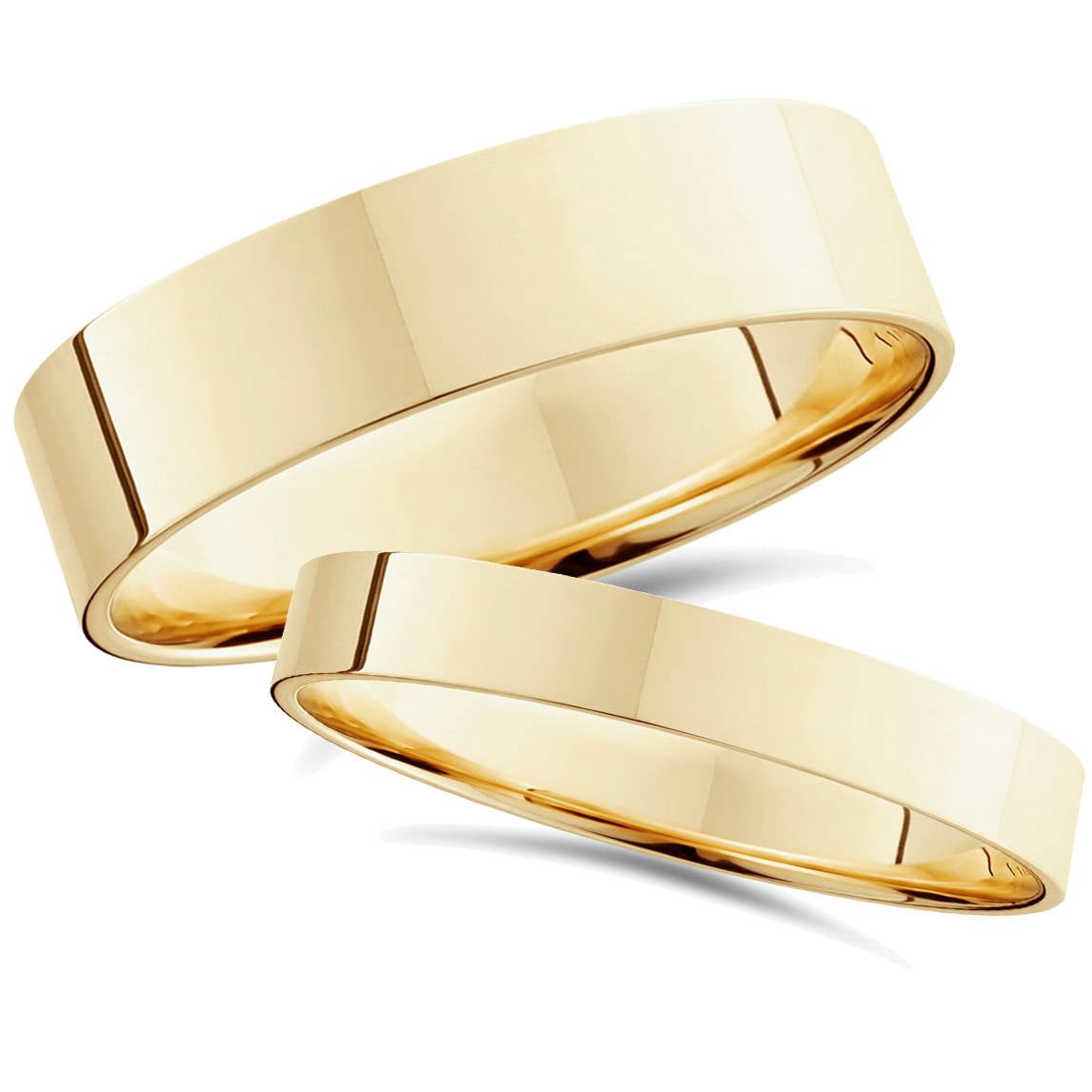 Ensemble d'Alliances Très Polies en Or Jaune 14 K