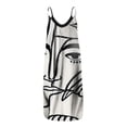 thumbnail image 2 of Robe Longue d'Été pour Femme à Col Rond, Imprimée, Sans Manches, Grande Taille, à Enfiler, à Bretelles Spaghetti, Longue Robe Maxi avec Poches, 2 of 4