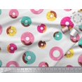 thumbnail image 2 of Soimoi White Modal Satin Fabric Donuts Food Printed Craft Fabric by the Yard 42 Inch Wide, 2 of 5