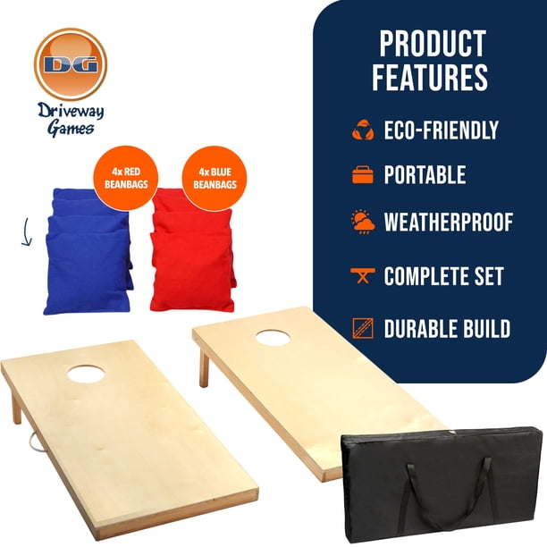 GoSports Ensemble de Jeu de Cornhole Portable avec 6 Sacs, Optimal pour l'Intérieur et l'Extérieur, Design Classique, 61 X 30 Cm