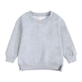 thumbnail image 3 of cfhntfmh Chandail pour Filles Garçons Molleton Confortable Col Rond Manches Longues Chandail de Base Doux Extensible Fente Latérale à Capuche, 3 of 6