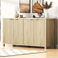 thumbnail image 1 of MODERNLUXE Buffet Bahut de 55 Pouces avec Rangement, Table Console de Bar à Café Style Ferme avec Tablettes Ajustables pour Cuisine, Entrée, Naturel, 1 of 9