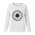 thumbnail image 4 of Rbaofujie Chandails d'Automne pour Femmes Femmes Mode Décontractée Imprimé Col Rond Ample Manches Longues T-shirt Hauts Blouse Blanc Chandails à Capuche pour Femmes, 4 of 4