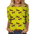 thumbnail image 1 of Outfmvch Chemises Mardi Gras pour Femmes, Manches 3/4 Hauts pour Femmes, Tenue Mardi Gras pour Femmes, Blouses pour Femmes, Hauts d'Entraînement pour Femmes, Tunique Graphique de Carnaval Manches 3/4 Col Rond Blouse Vert Menthe m, 1 of 5