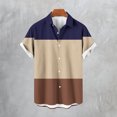 thumbnail image 1 of Qertyioot Chemise Imprimée Géométrique à Manches Courtes et Col Rond pour Hommes, Ultra Douce en Bambou, 1 of 4