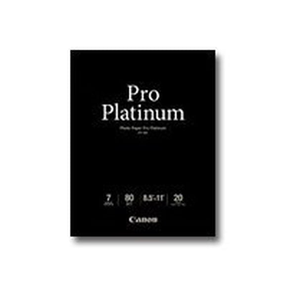 Canon Photo Paper Pro Platinum - 8.5 in x 11 in 20 sheet(s) photo paper - for PIXMA MG5720, MG5721, MG5722, MG6821, MG6822, MG7720, TS5020, TS6020, TS8020, TS9020
