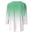 thumbnail image 4 of Scyoekwg Hauts pour Femmes Manches 3/4 Couleur Dégradée Col Ras du Cou Tuniques Chemises Tenue de Bureau Décontractée T-Shirt Basique Haut d'Été (Blanc,G), 4 of 5