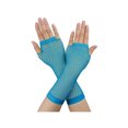thumbnail image 1 of Unique Bargains Women Elbow Length Fingerless Fishnet Gloves 2 Pairs Turquoise, 1 of 4