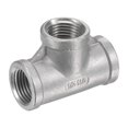 thumbnail image 1 of Unique Bargains 1/2 NPT Female Thread Tee Pipe Fitting Hose Adapter 304 Stainless Steel, 1 of 5
