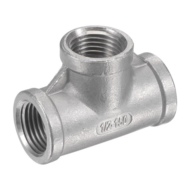 Unique Bargains 1/2 NPT Female Thread Tee Pipe Fitting Hose Adapter 304 Stainless Steel