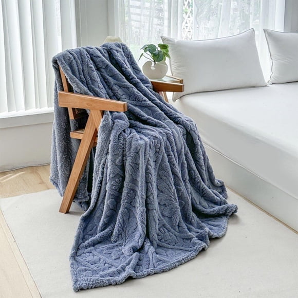 Soft Fuzzy Warm Flannel Blanket 70x100cm Lightweight Cozy Nap Throw Cover Washable Polyester | Multipurpose Sofa Bed Blanket for Home Office Travel Gift