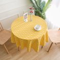 thumbnail image 2 of (Diamètre Jaune 150 cm) Nappe Ronde Imitation Coton et Lin Nappe style simple Nappe en Sergé Résistante à la Chaleur et à l'Humidité, 2 of 5