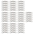 thumbnail image 2 of 50 Pcs Connecteurs de Pivotants à Billes en Acier Inoxydable Haute Résistance Anneaux Solides Soudés pour Pêche en Eau Salée et Douce avec Rotation et Connexion Durable, 2 of 8