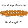 thumbnail image 2 of Bracelet Extensible Unisexe en Perles Rondes de 8 mm en Aventurine Orange Naturelle, 2 of 3