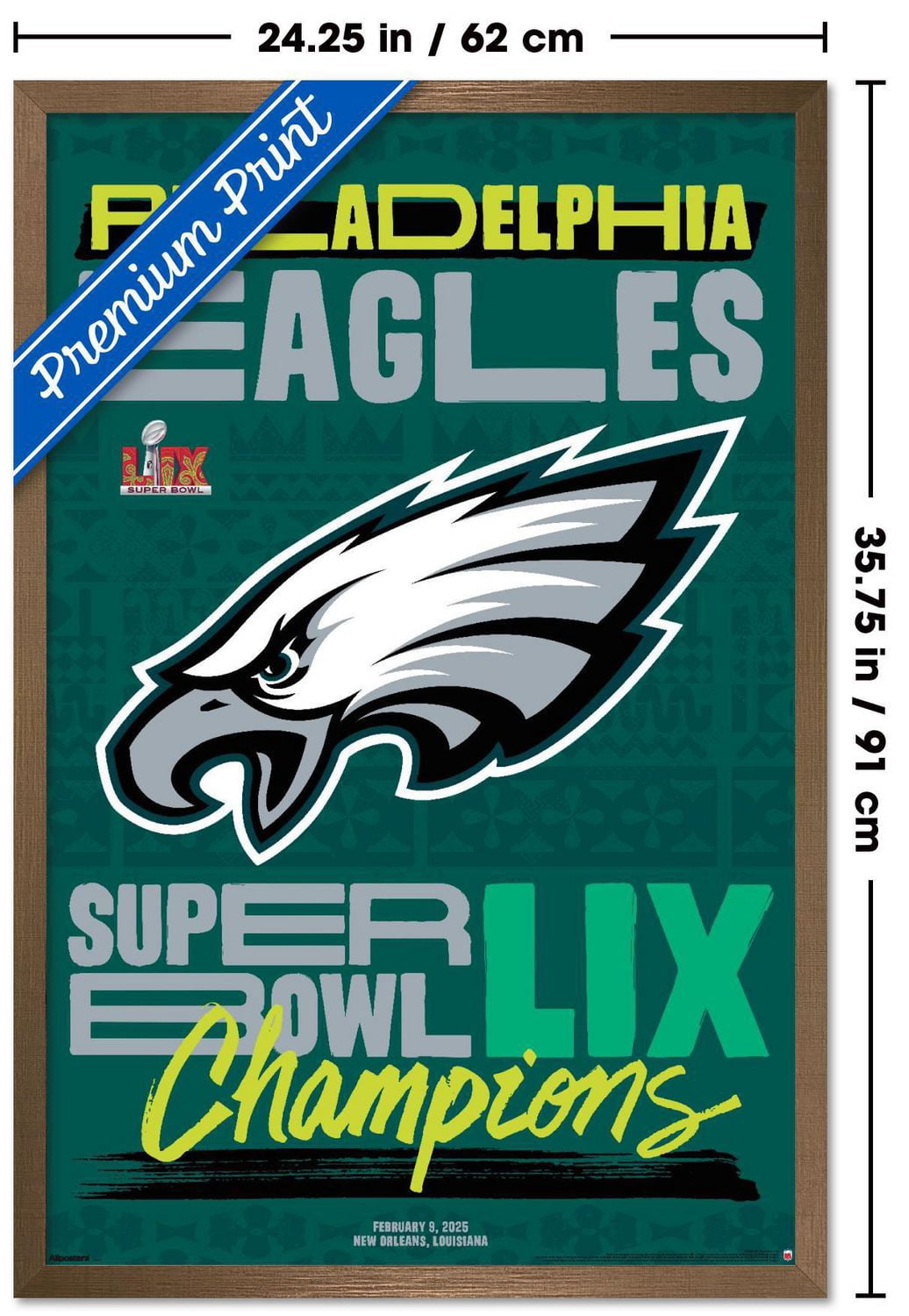 NFL Philadelphia Eagles - Super Bowl LIX Team Logo Wall Poster